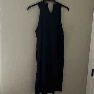 Black Sleeveless Dress with Embellished Collar